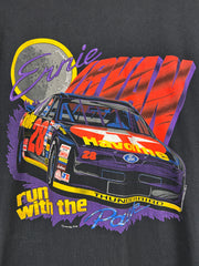 Vintage 90s Nascar Ernie Irvan Havoline Run With The Pack Black Tee