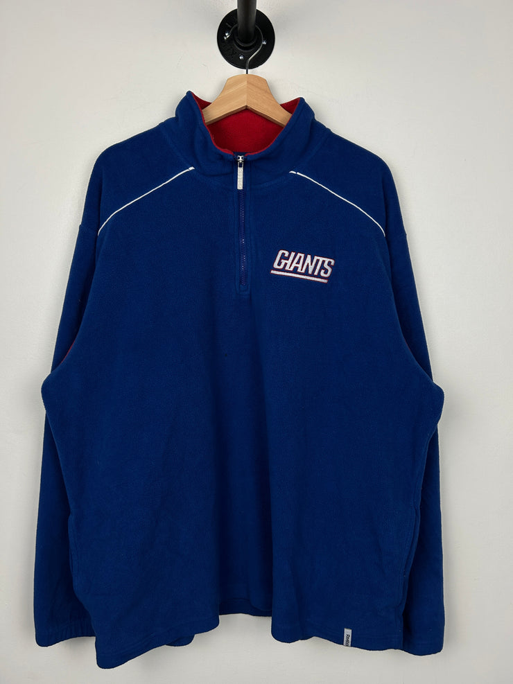 Vintage NFL Reebok New York Giants Quarter Zip Blue Fleece Sweater