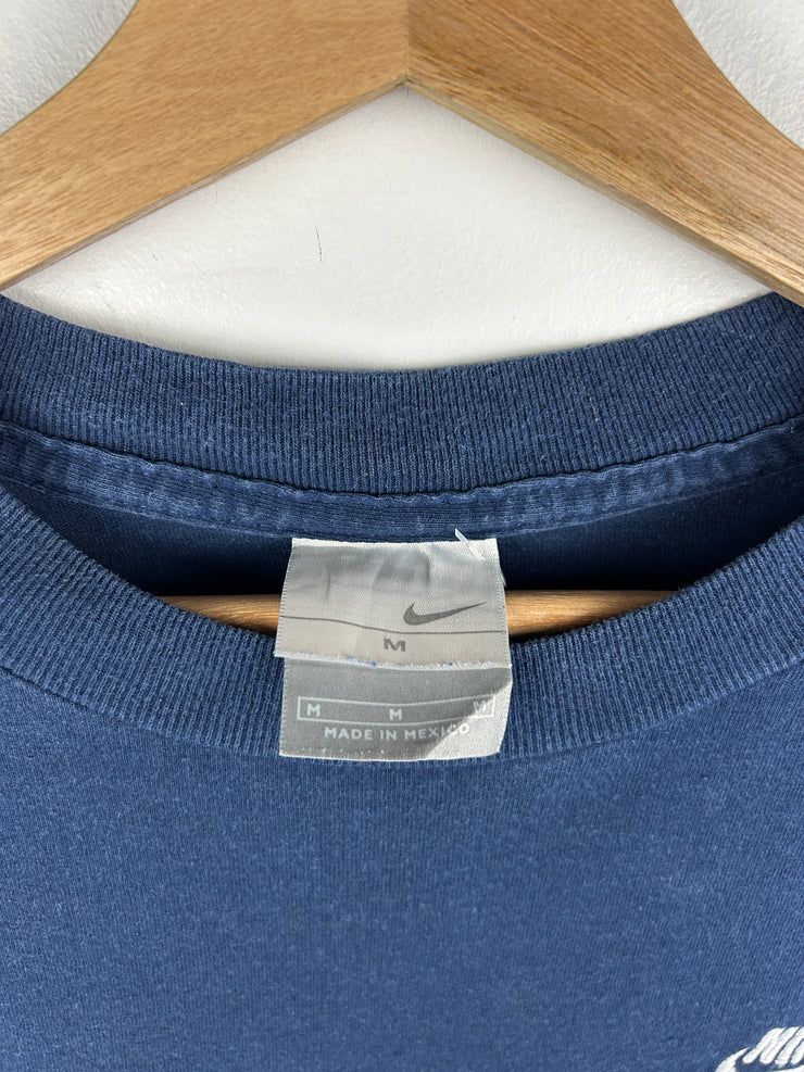 Vintage Nike Swoosh Spellout Navy Tee