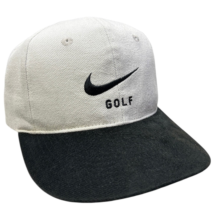 Vintage Nike Golf Swoosh Black & White Strapback Hat