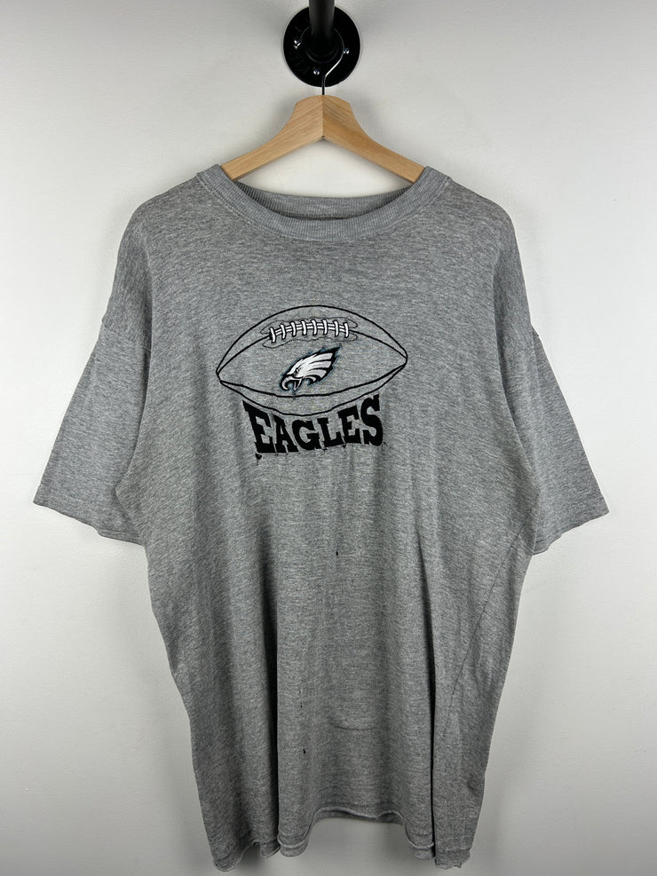 Vintage 90s NFL Philadelphia Eagles Distressed Grey Tee