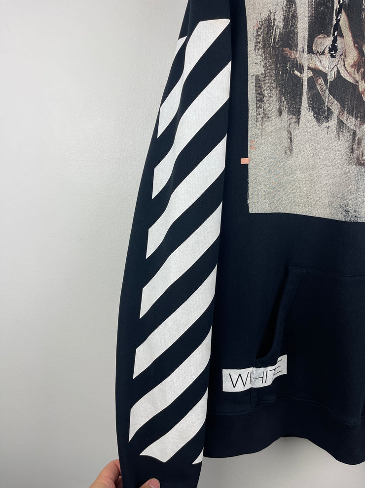 Off White Caravaggio Diagonal Black Hoodie