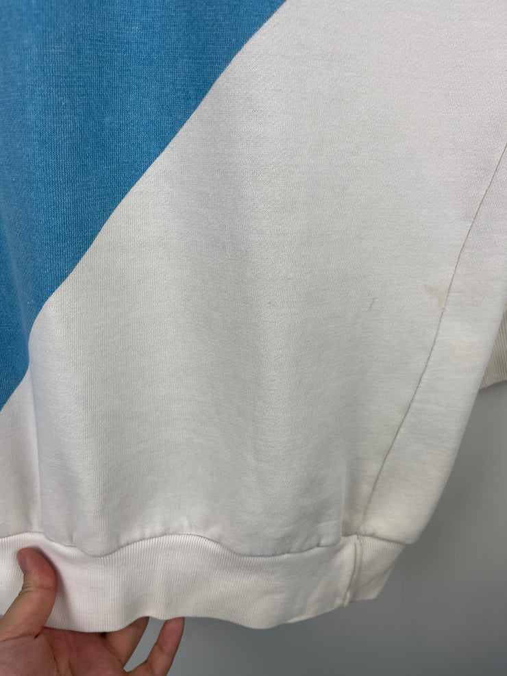 Vintage 90s Nike Swoosh Spellout Big Logo White Crewneck