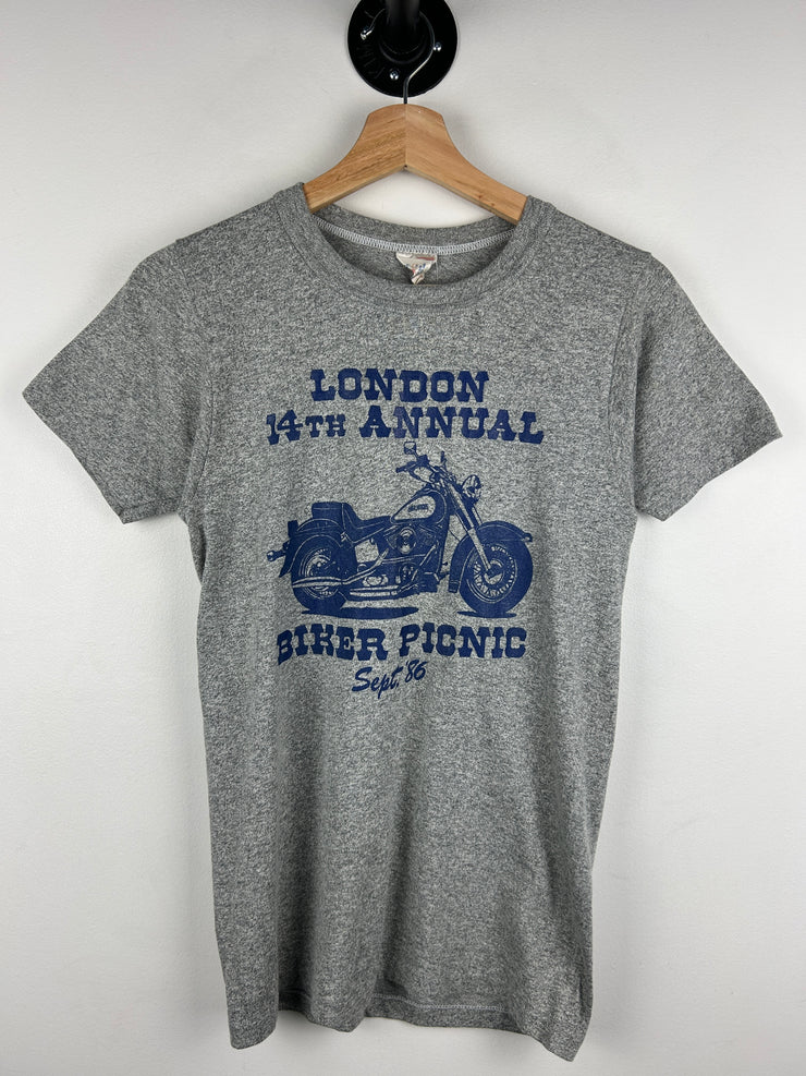 Vintage 80s Biker Picnic London Grey Tee