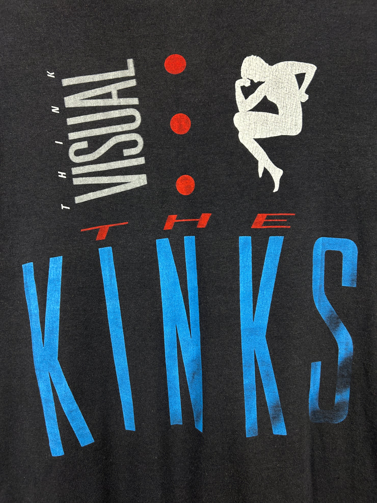Vintage 80s The Kinks Think Visual Tour Black Tee