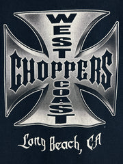 Vintage West Coast Choppers Long Beach Chrome Logo Navy Tee