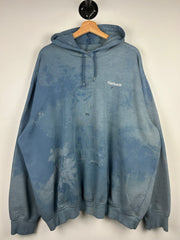 Vintage 90s Carhartt Embroidered Thrashed Blue Hoodie