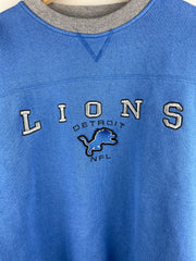 Vintage NFL Detroit Lions Embroidered Baby Blue Crewneck