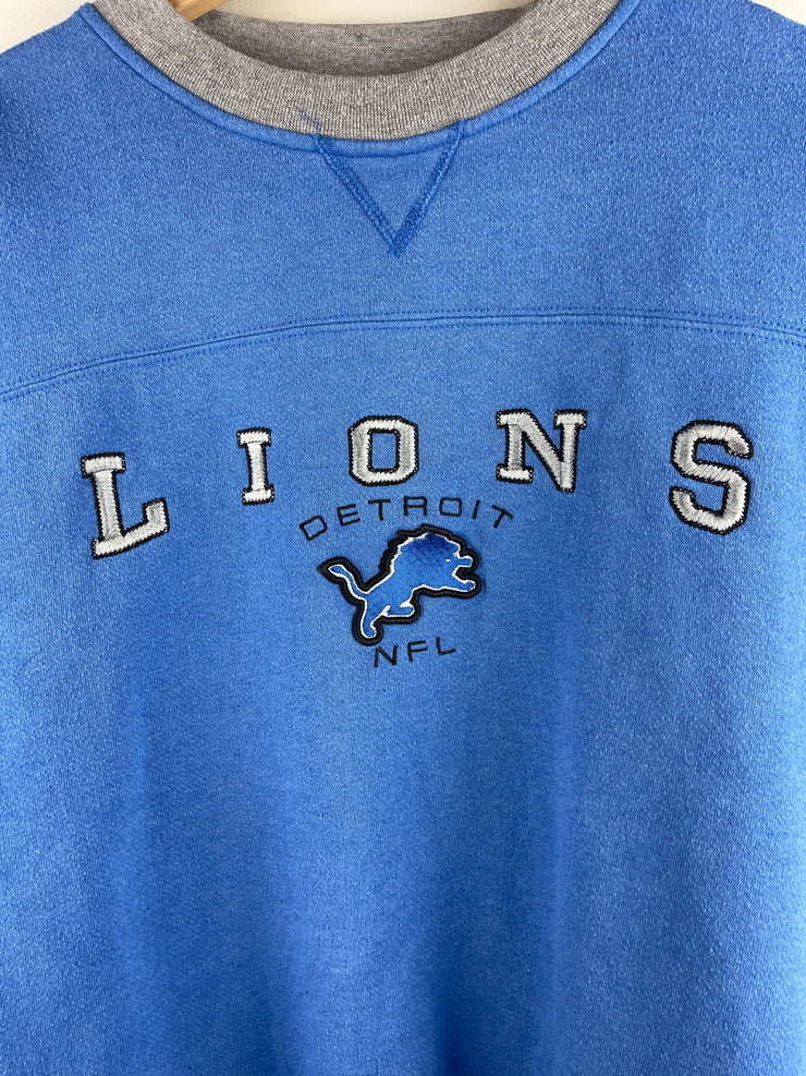 Vintage NFL Detroit Lions Embroidered Baby Blue Crewneck