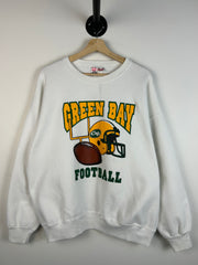 Vintage 90's Green Bay Packers White Crewneck