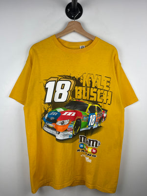 Vintage Nascar Kyle Busch M&M's Racing Yellow Tee