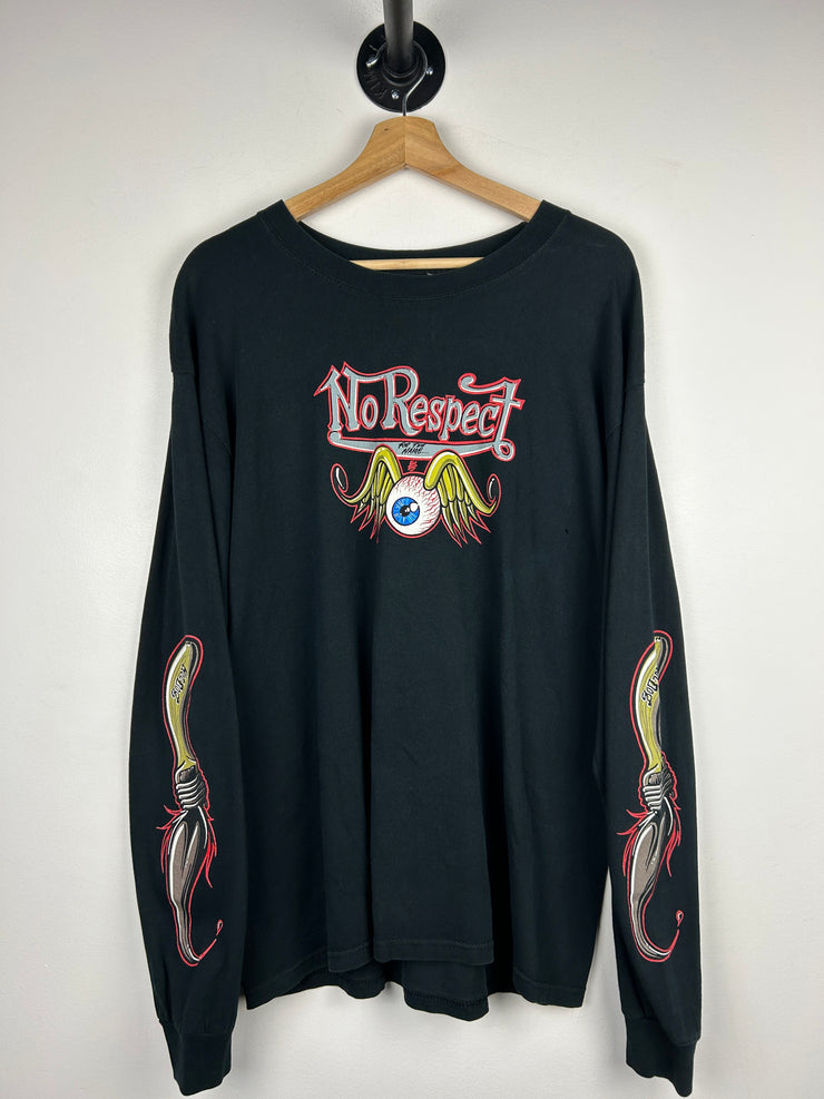 Vintage Motor Cult No Respect Barb Wire Black Long Sleeve