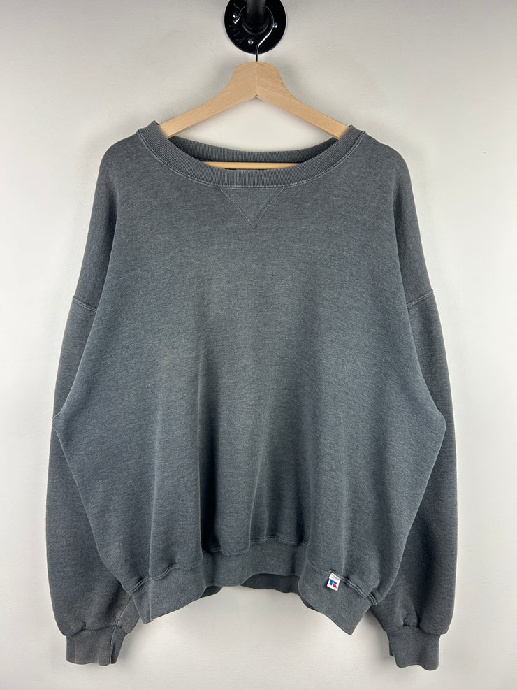 Vintage 90s Russell Athletic Charcoal Grey Blank Crewneck