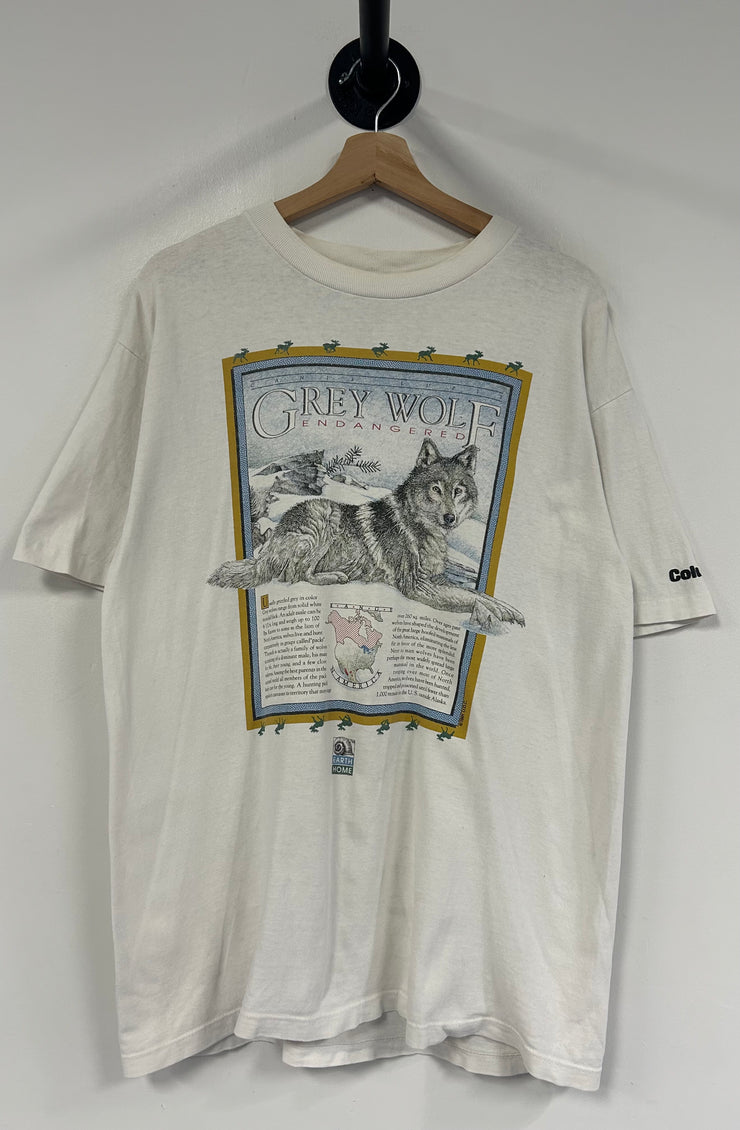 Vintage 1993 Grey Wolf White Tee