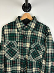 Vintage 80's JC Penny Virgin Wool Green Flannel