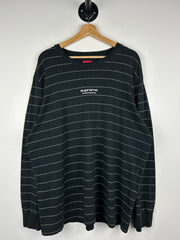 Supreme FW17 Logo Stripe Black Long Sleeve