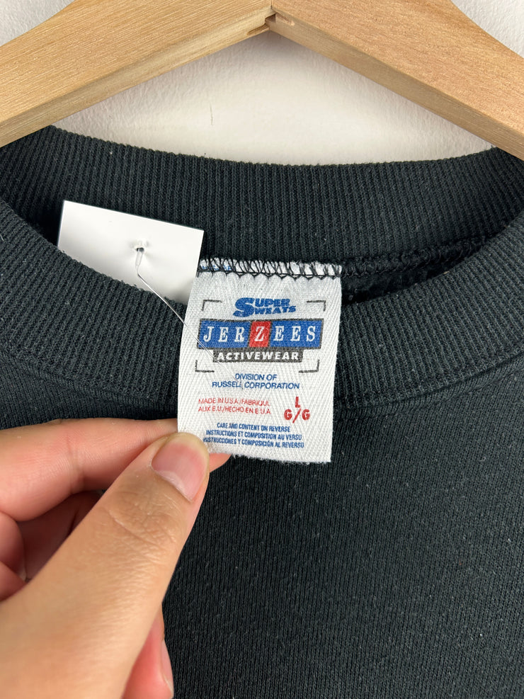 Vintage 90s Jerzees Blank Black Crewneck