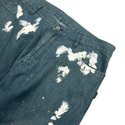 Neighborhood Paint Splattered Baggy Blue Denim Jeans