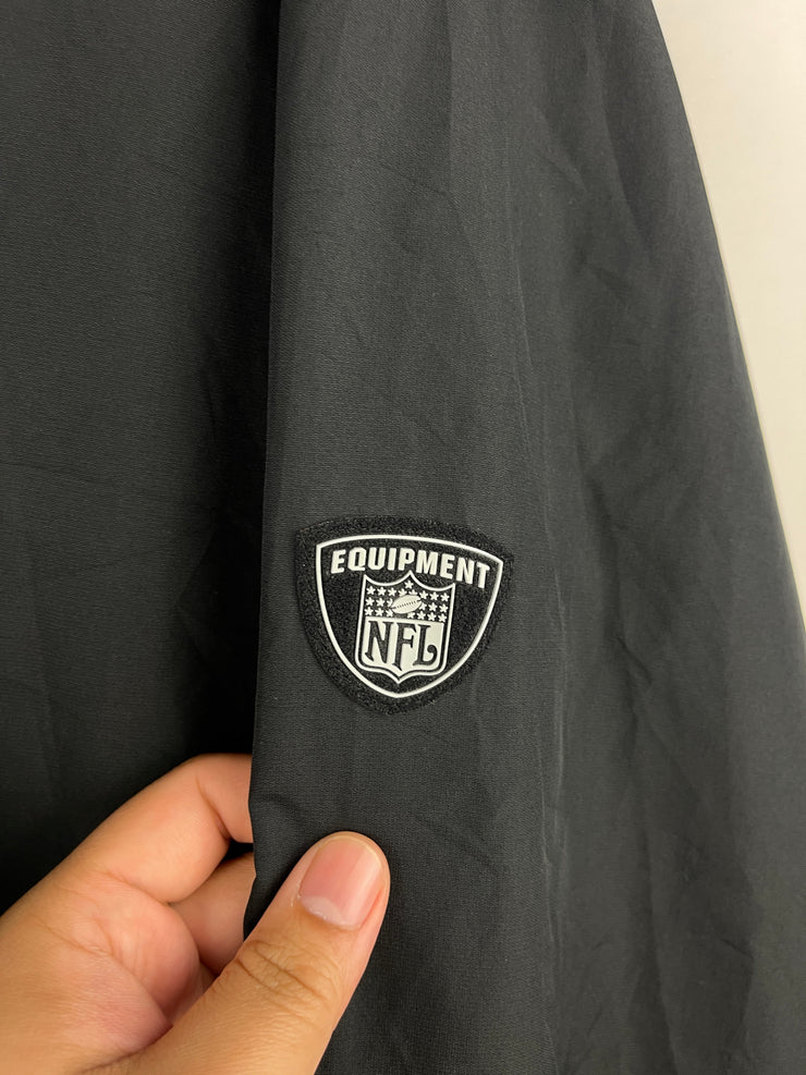 Vintage NFL Reebok Los Angeles Raiders Black Quarter Zip Windbreaker