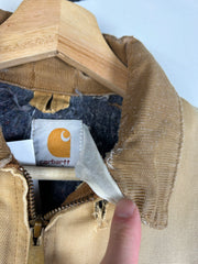 Vintage 90's Carhartt Faded Beige Detroit Cropped Jacket