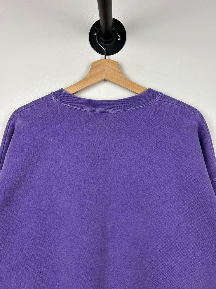 Vintage 90s Calvin Klein Embroidered Faded Purple Crewneck