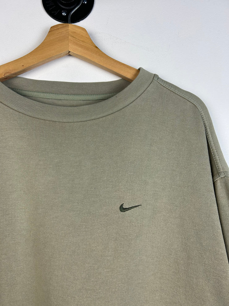 Vintage Y2K Nike Mini Swoosh Beige Crewneck