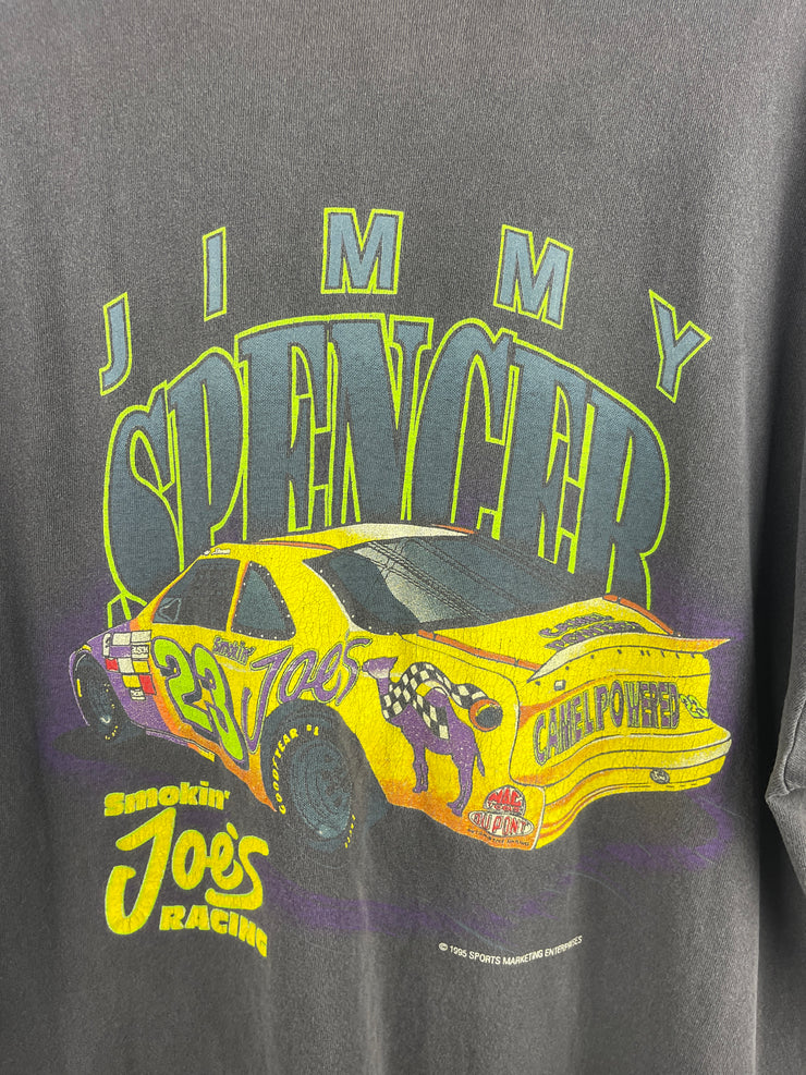 Vintage 90s Nascar Camel Smokes Jimmy Spencer Faded Black Tee
