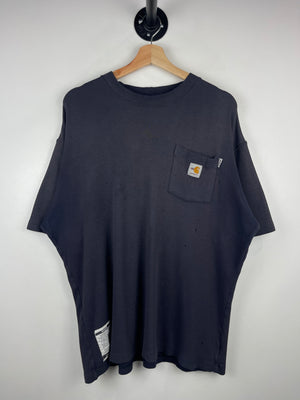 Vintage 90s Carhartt Fire Resistant Faded Navy Pocket Tee
