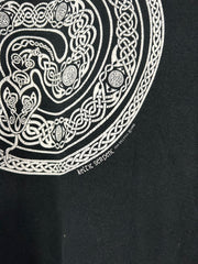 Vintage 1992 Celtic Designs Serpent Art Black Tee