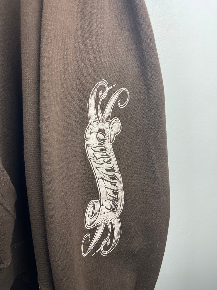 Vintage West Coast Choppers Choppers For Life Por Vida Brown Hoodie