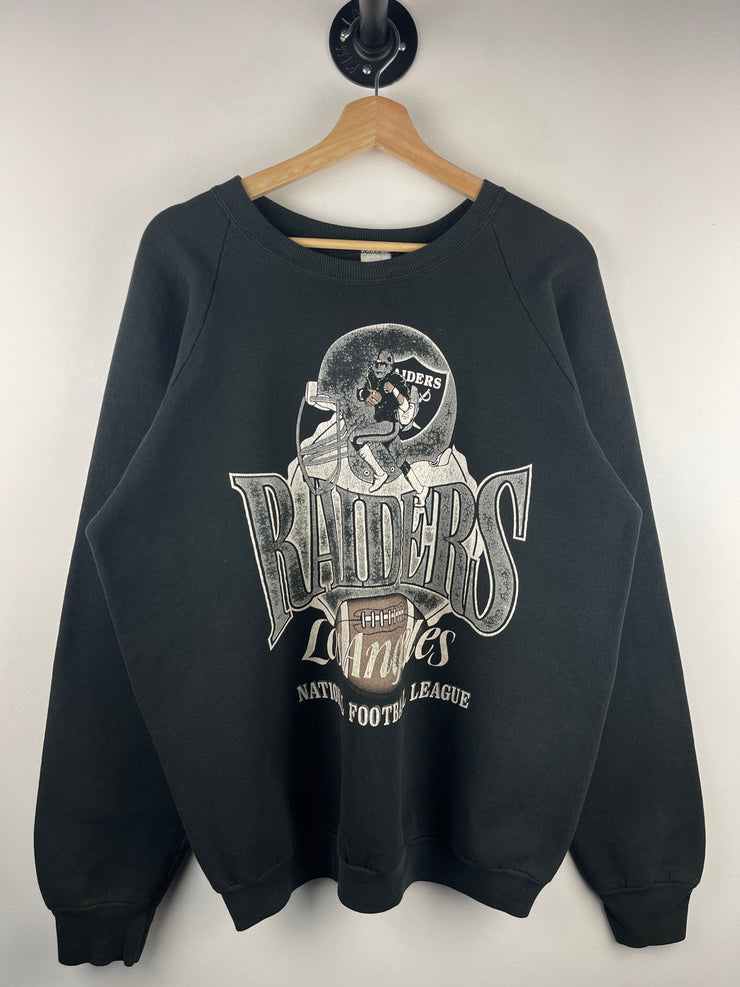 Vintage 90s NFL Los Angeles Raiders Black Crewneck