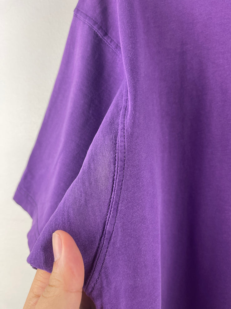 Vintage Russell Athletic Blank Purple Pocket Tee
