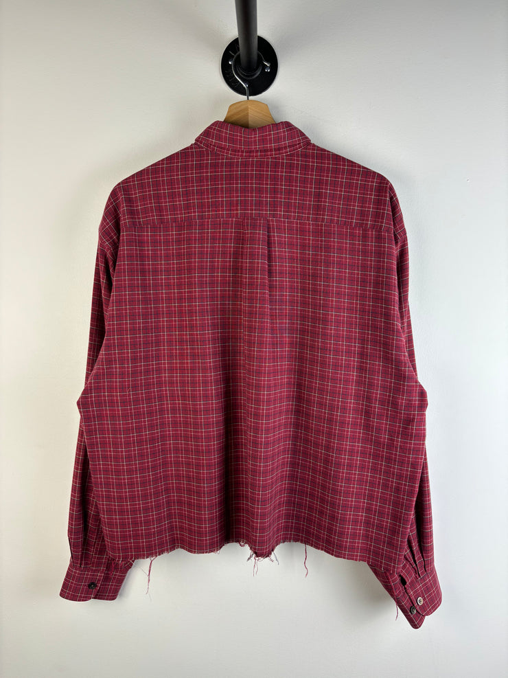 Vintage Van Heusen Cropped Red Plaid Button Up