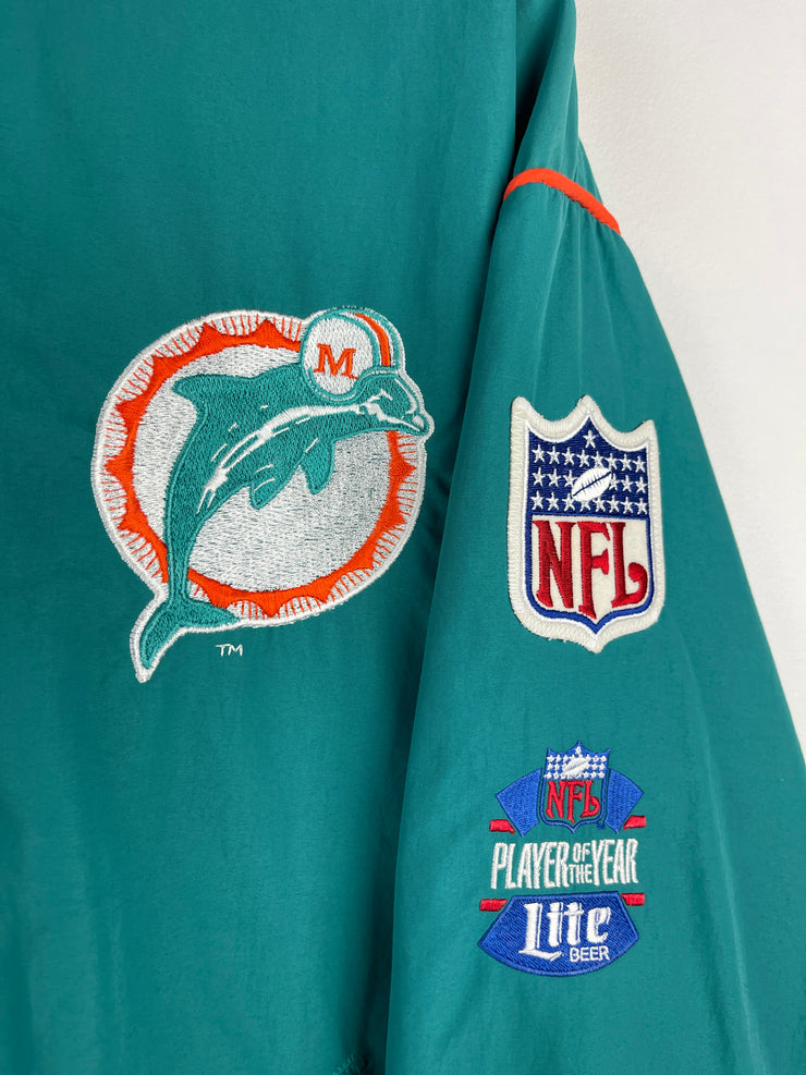 Vintage 90s NFL Starter Miami Dolphins Player Of The Year Teal Bomber Jacket