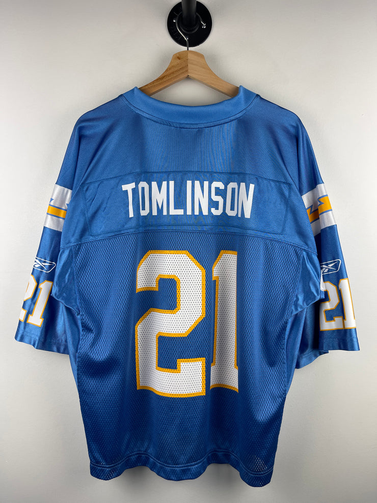 Vintage NFL Reebok San Diego Chargers Tomlinson Baby Blue Football Jersey