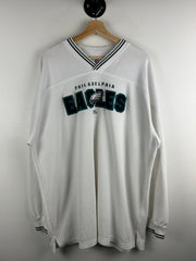 Vintage NFL Philadelphia Eagles Embroidered White Long Sleeve