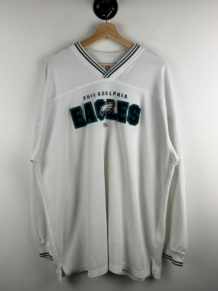 Vintage NFL Philadelphia Eagles Embroidered White Long Sleeve