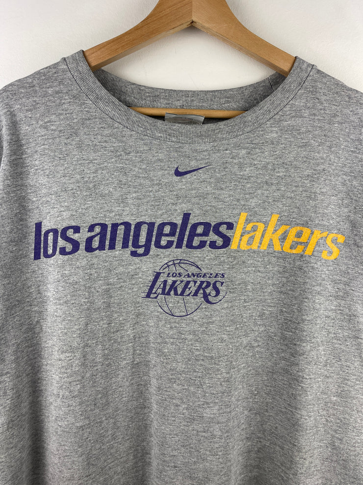 Vintage NBA Nike Los Angeles Lakers Middle Swoosh Grey Tee