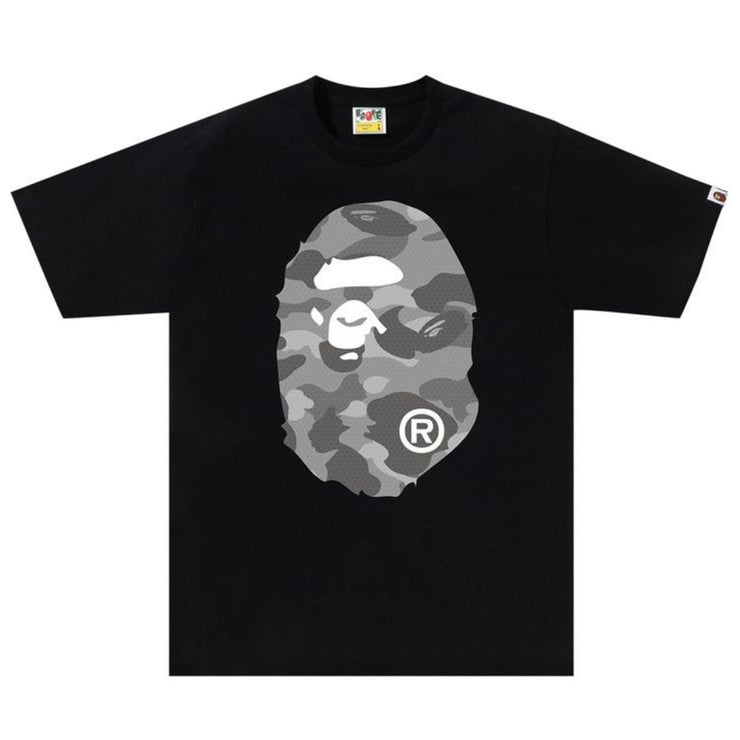 Bape Honeycomb Big Ape Head Black Tee