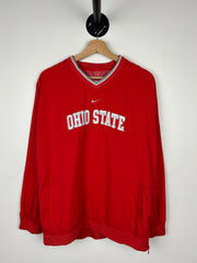 Vintage Nike Ohio State Middle Swoosh Red Pullover Windbreaker