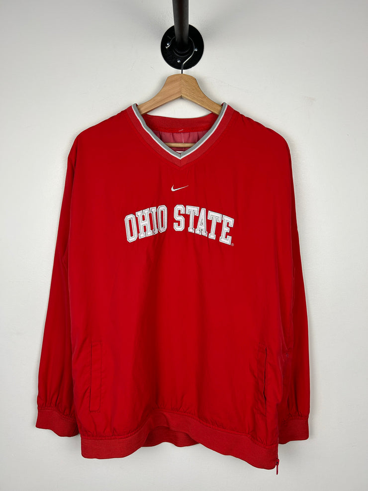 Vintage Nike Ohio State Middle Swoosh Red Pullover Windbreaker