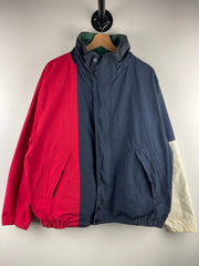 Vintage 90s Nautica Sport Green & Navy Reversible Bomber Jacket