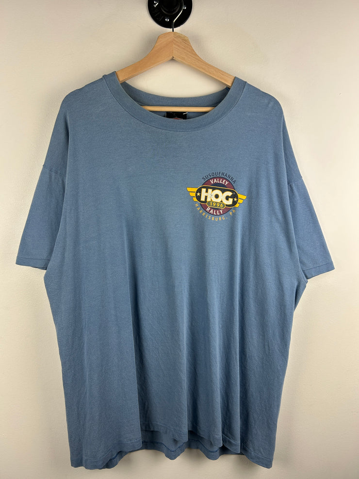Vintage 90s Harley Davidson Harrisburg Blue Tee