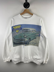 Vintage 90s Guess Chevrolet Bel Air White Crewneck