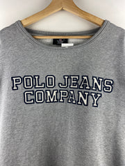 Vintage Polo Ralph Lauren Jeans Company Embroidered Grey Crewneck