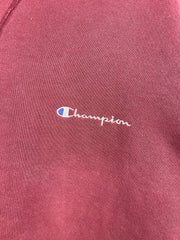 Vintage 90s Champion Spellout Embroidered Thrashed Burgundy Crewneck