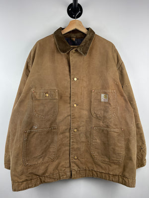 Vintage 70s Carhartt Chore Blanket Lined Light Brown Work Jacket
