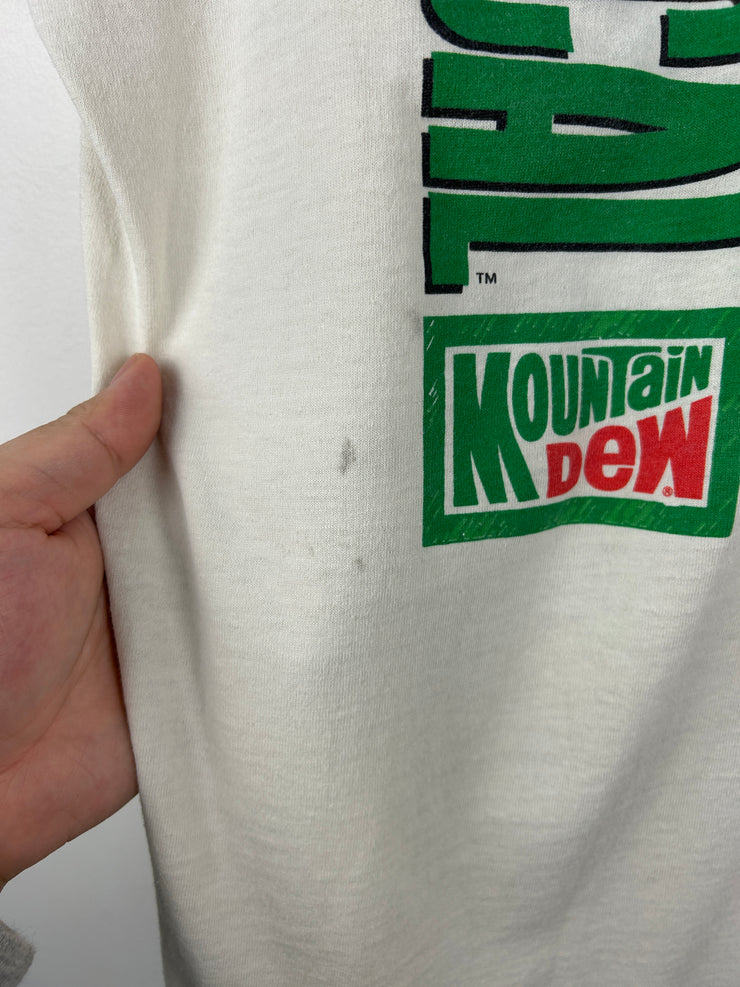 Vintage 90s Mountain Dew Get Vertical White Tee