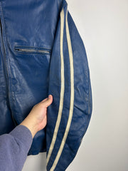 Vintage 60s Brooks Café Racer Two Tone Blue & White True Vintage Leather Jacket
