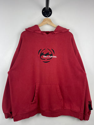 Vintage Billabong Surf Embroidered Thrashed Red Hoodie